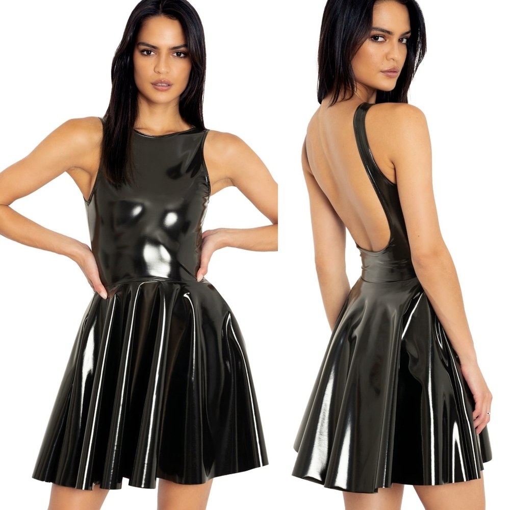 NWT Black Milk Show Us Your Tops PVC Vinyl Underbust Dress in size XS!